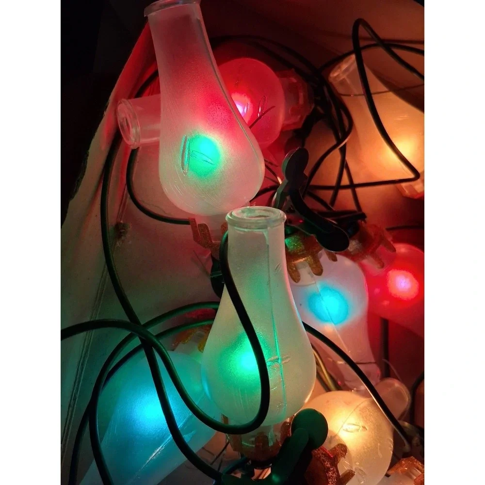 Vintage GE 12 Colonial Lights Merry Midget Christmas Light Set Japan Tested Work